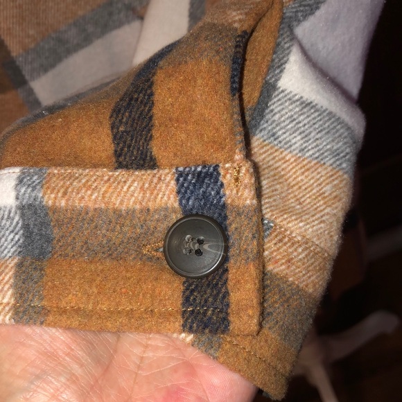 Plaid Women's Jacket - Tan and White - Picture 9 of 10